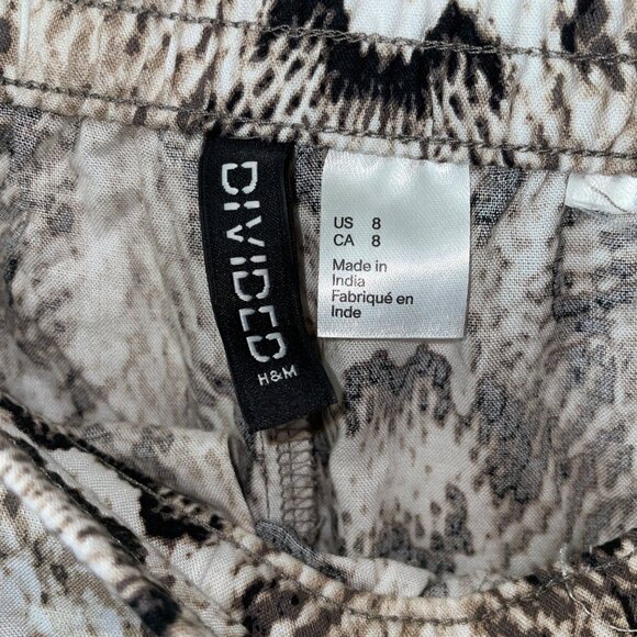 Divided H&M Pants Size 8 Snake Skin pattern Brown White Black Stretch - Picture 6 of 6